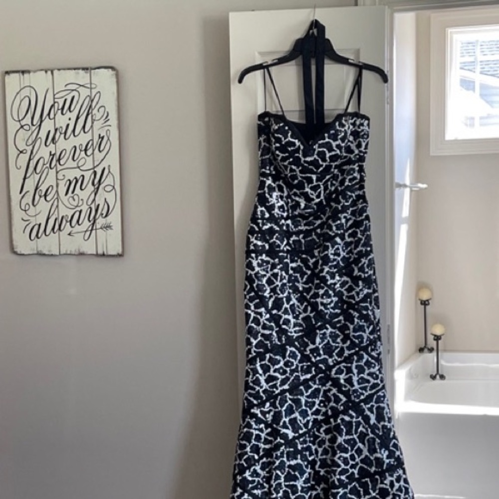 Beautiful black and silver sequin evening gown.